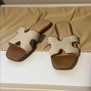 a new day Cream and Brown Sandals